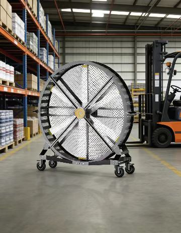Como o Ventilador Portátil HVLS CorTec Resolve Desafios de Ventilação Flexível para Espaços Industriais e Comerciais